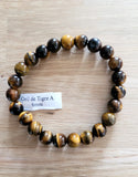 Bracelet en oeil de tigre 8mm - Pierres de Terre Happy