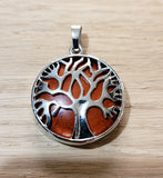 Pendentif arbre de vie en Jaspe Rouge - Pierres de Terre Happy