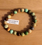 Bracelet enTurquoise du Pérou 8.5mm - Pierres de Terre Happy
