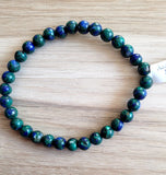 Bracelet en Azurite Malachite 6mm - Pierres de Terre Happy
