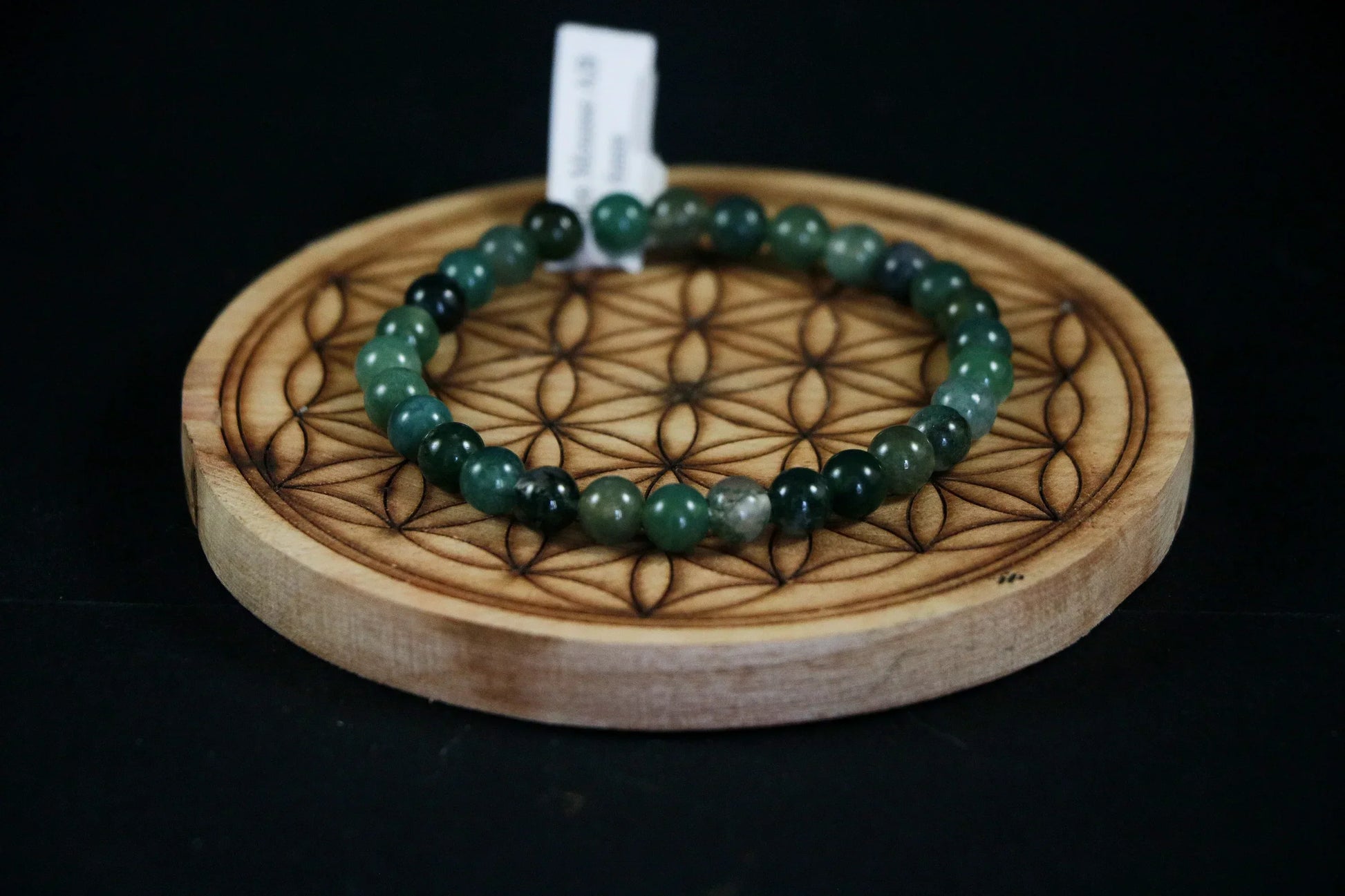 Bracelet en Agate mousse 6mm - Pierres de Terre Happy