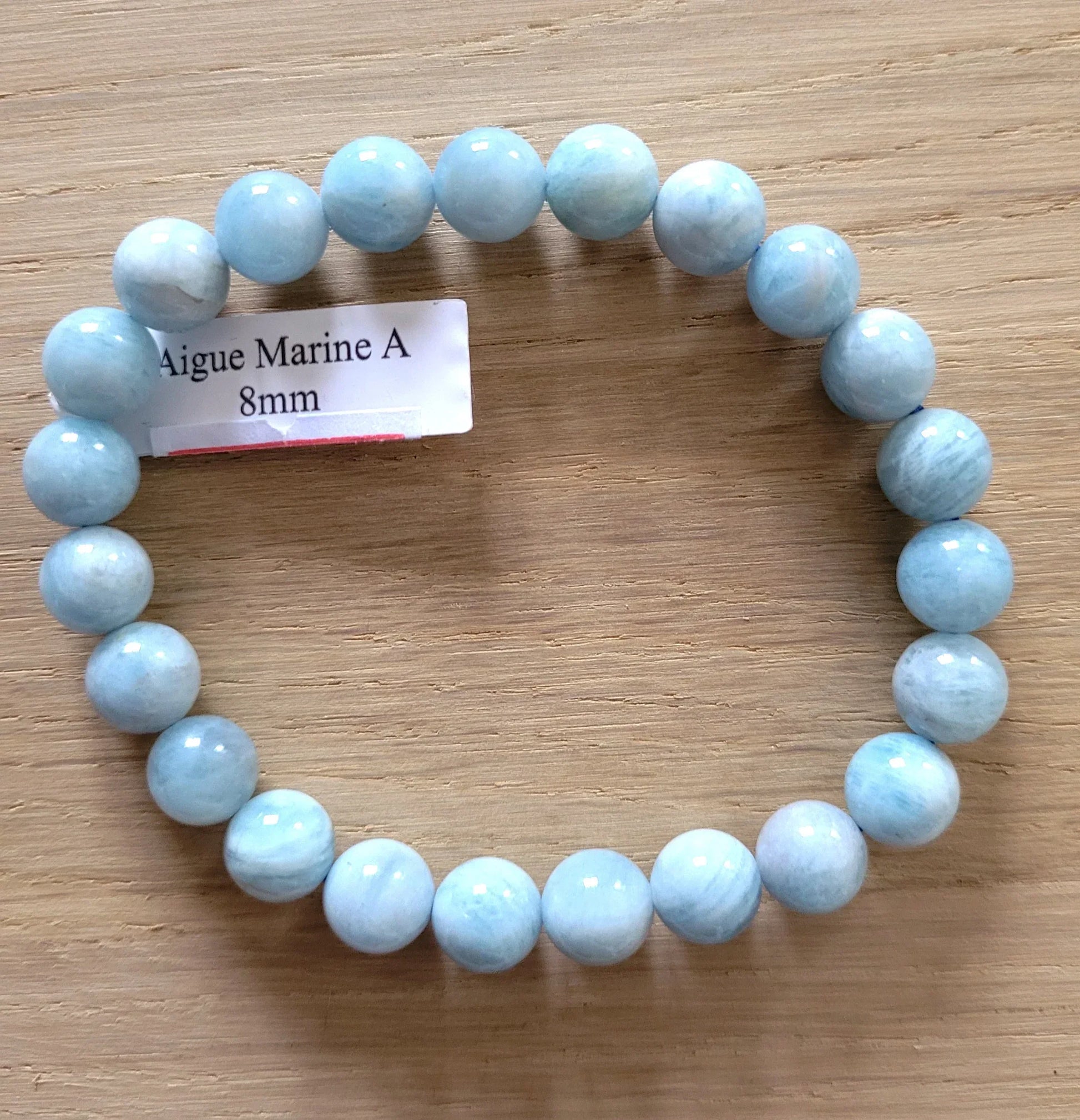 Bracelet en Aigue marine 8mm - Pierres de Terre Happy