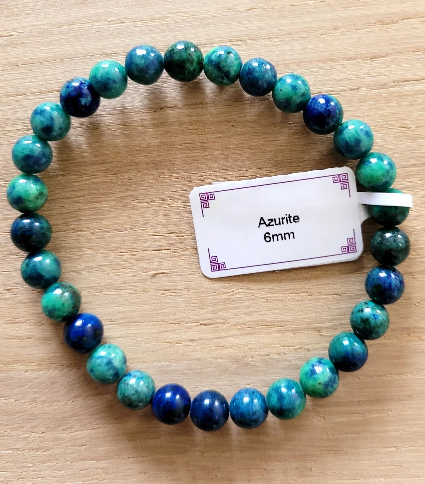 Bracelet Azurite Malachite 6mm - Pierres de Terre Happy