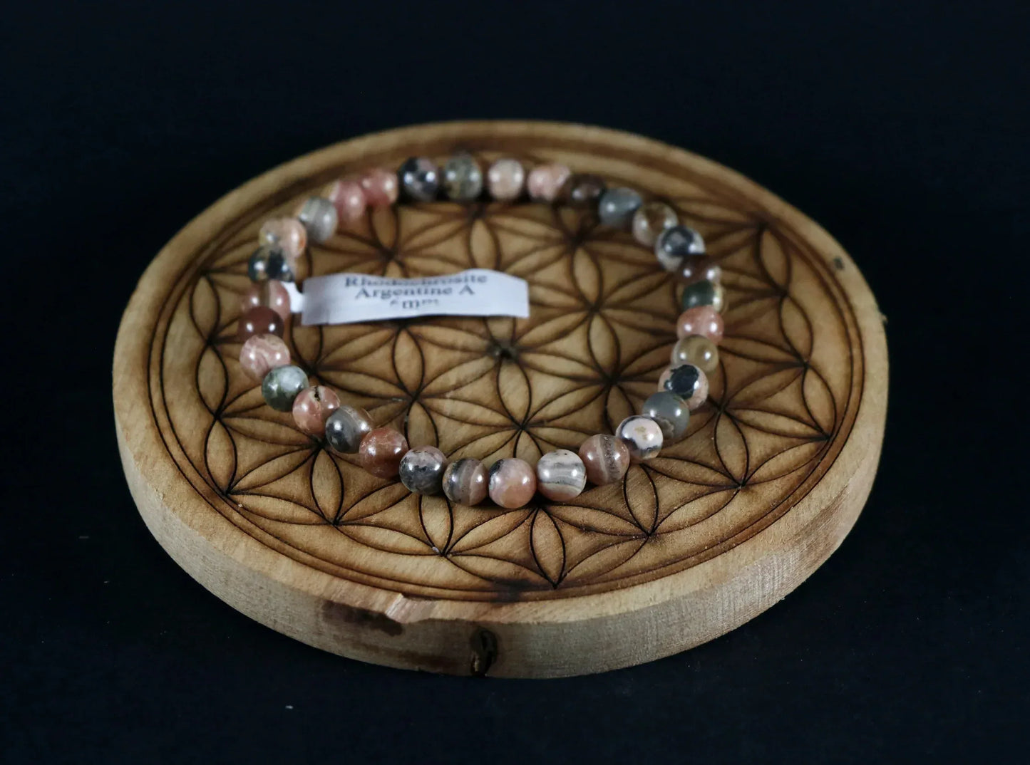 Bracelet en Rhodochrosite 6mm A - Pierres de Terre Happy