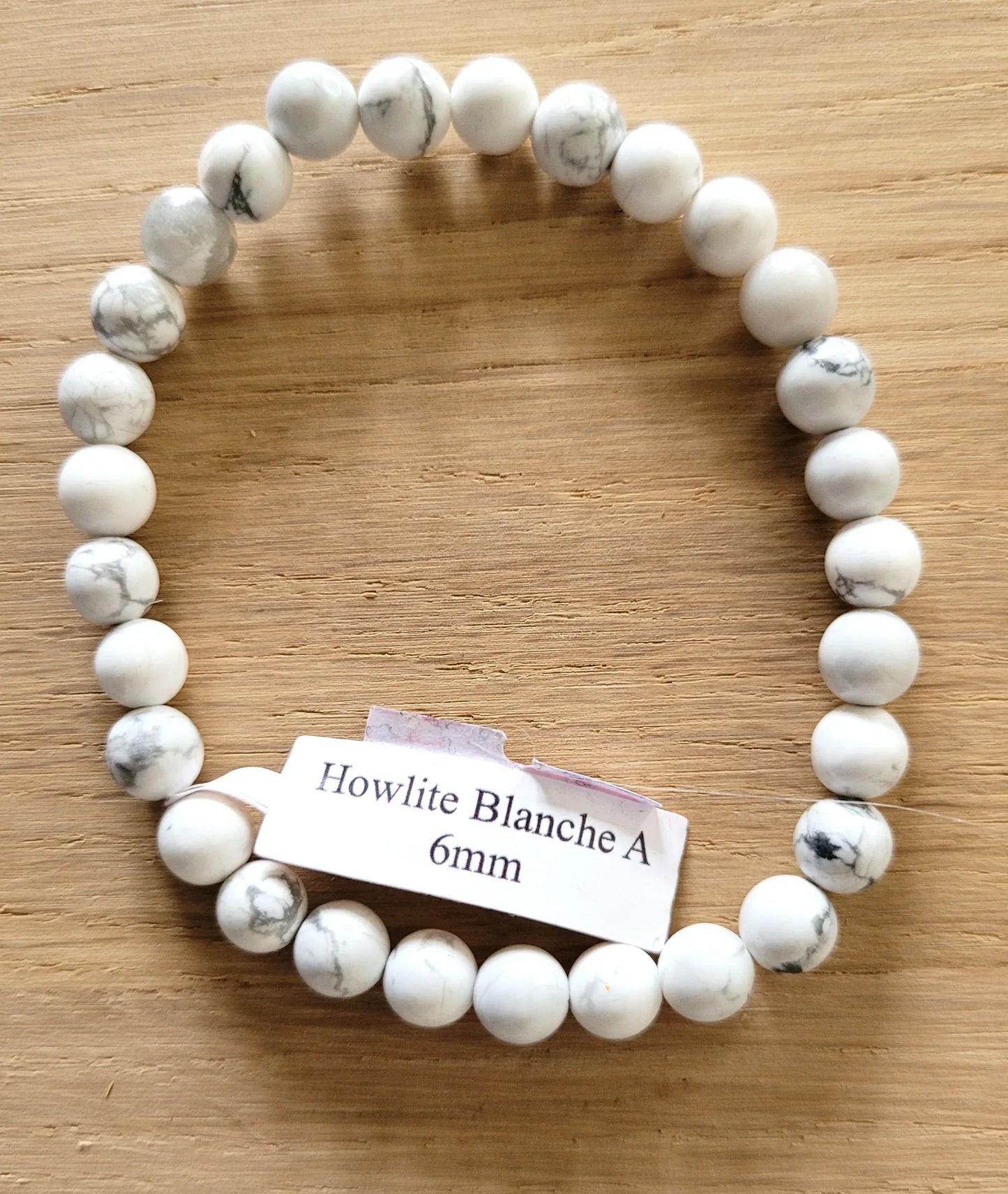 Bracelet en Howlite 6mm - Pierres de Terre Happy