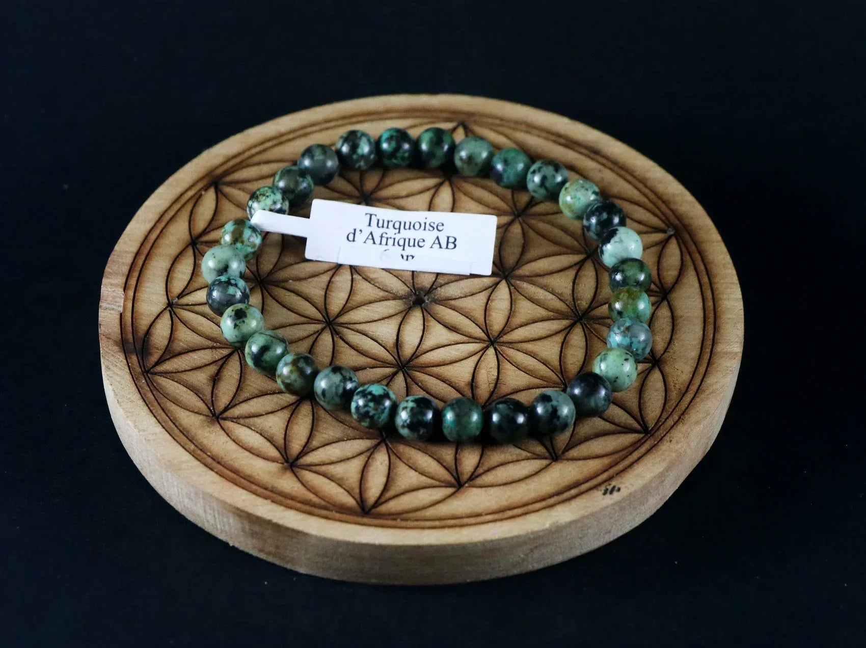 Bracelet enTurquoise 6mm AB Afrique - Pierres de Terre Happy