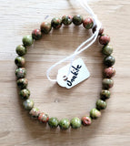 Bracelet en Unakite 6mm - Pierres de Terre Happy