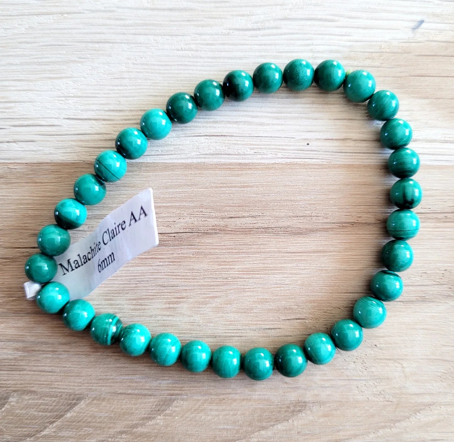 Bracelet en Malachite claire 6mm - Pierres de Terre Happy