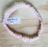 Bracelet en Quartz rose 4mm - Pierres de Terre Happy