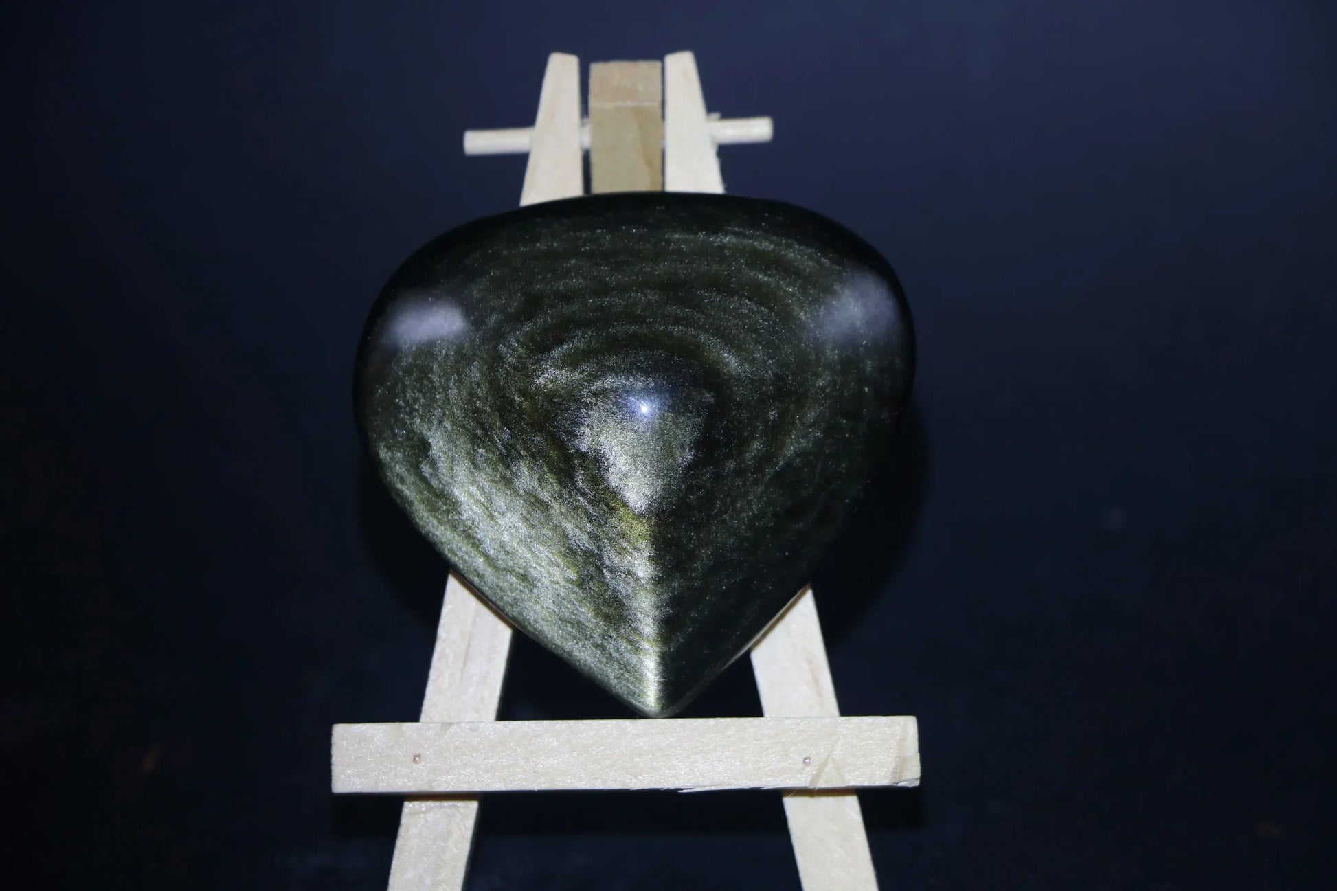 Coeur en Obsidienne dorée 91g - Pierres de Terre Happy