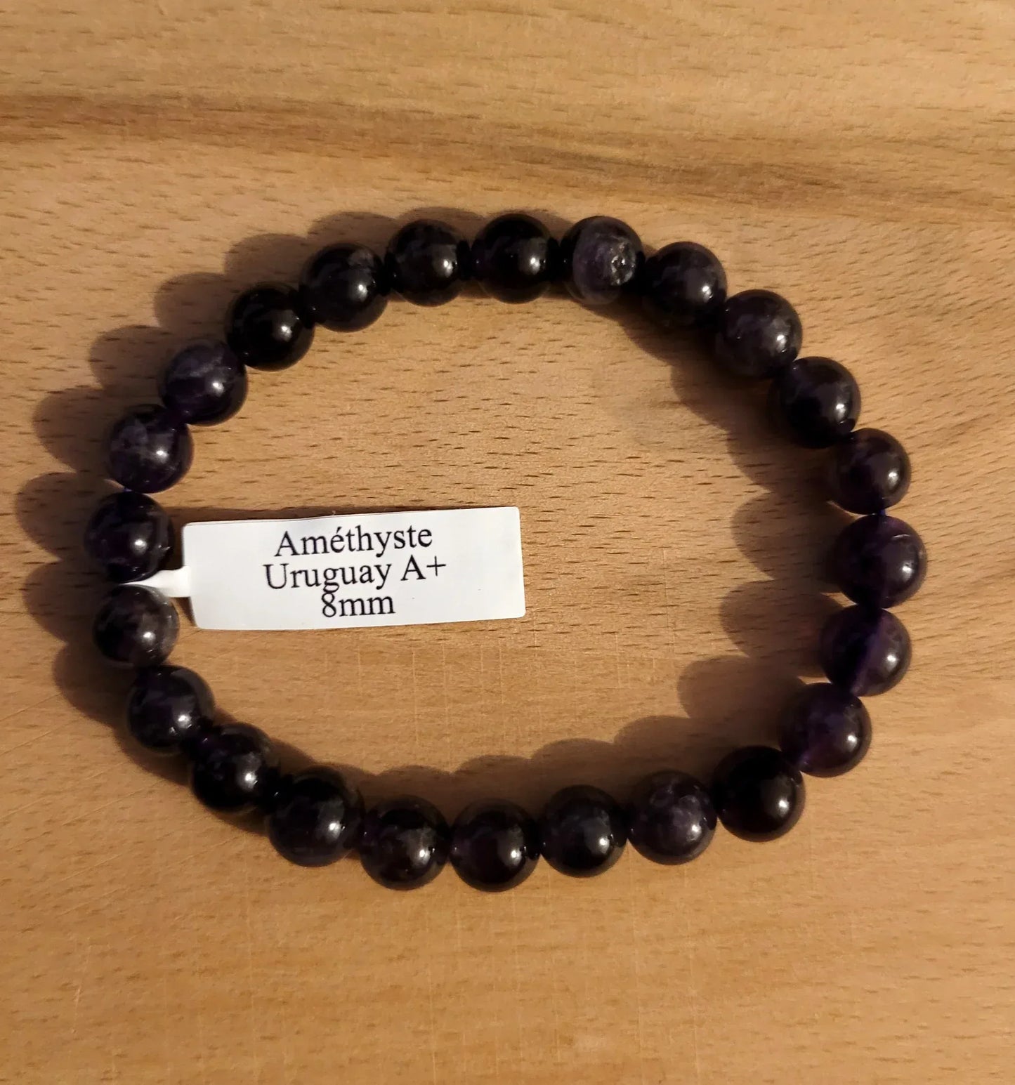 Bracelet en Améthyste Uruguay 8mm A+ - Pierres de Terre Happy
