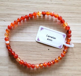 Bracelet en Cornaline 4mm - Pierres de Terre Happy