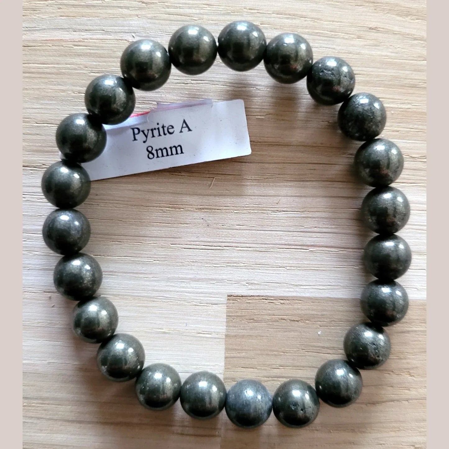 Bracelet en Pyrite 8mm - Pierres de Terre Happy