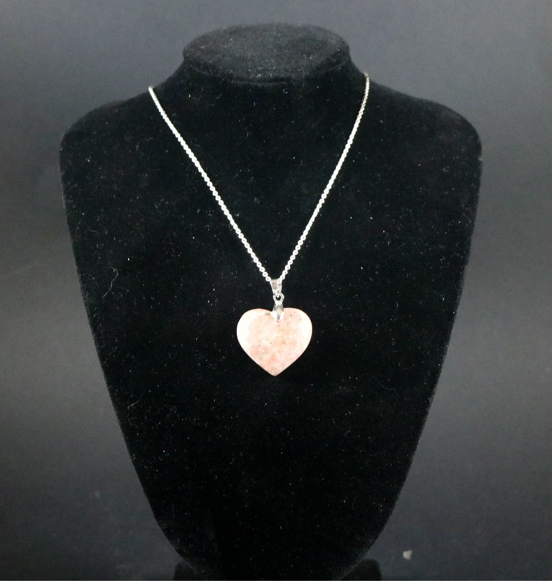 Pendentif coeur en Calcite Orange - Pierres de Terre Happy