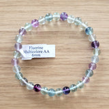 Bracelet 6mm en Fluorine multicolore - Pierres de Terre Happy