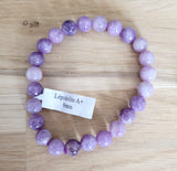 Bracelet en Lépidolite 8mm - Pierres de Terre Happy