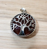 Pendentif arbre de vie en Cornaline - Pierres de Terre Happy