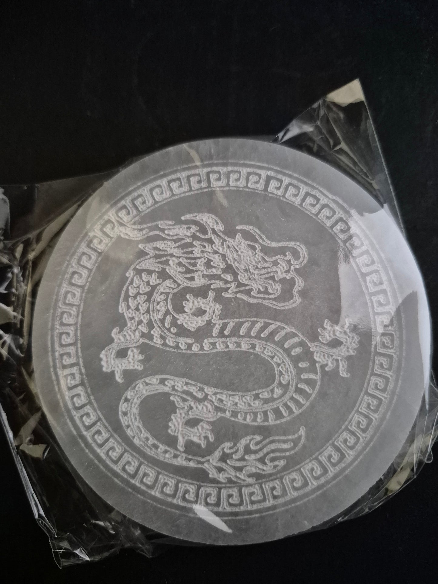 Plaque de dynamisation en Sélénite dragon