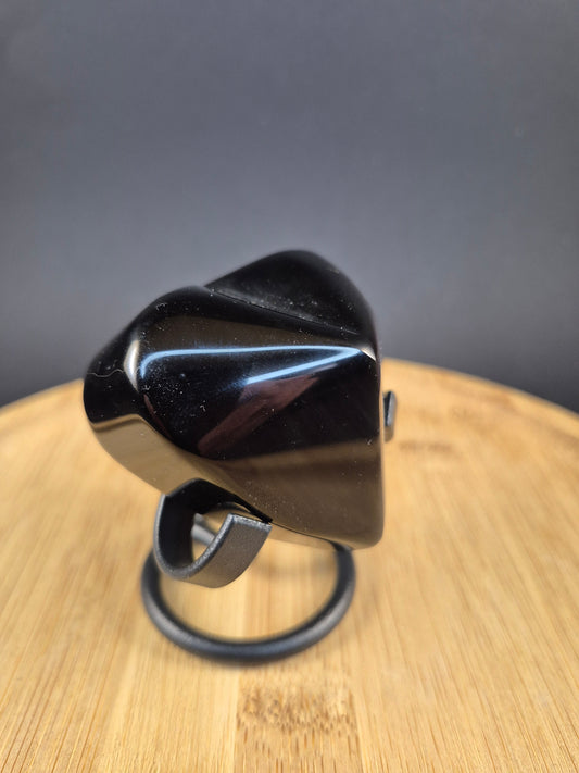 Coeur en Obsidienne oeil celeste 158g