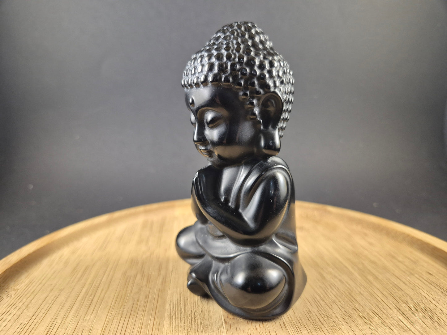 Bouddha indien en Obsidienne Noire