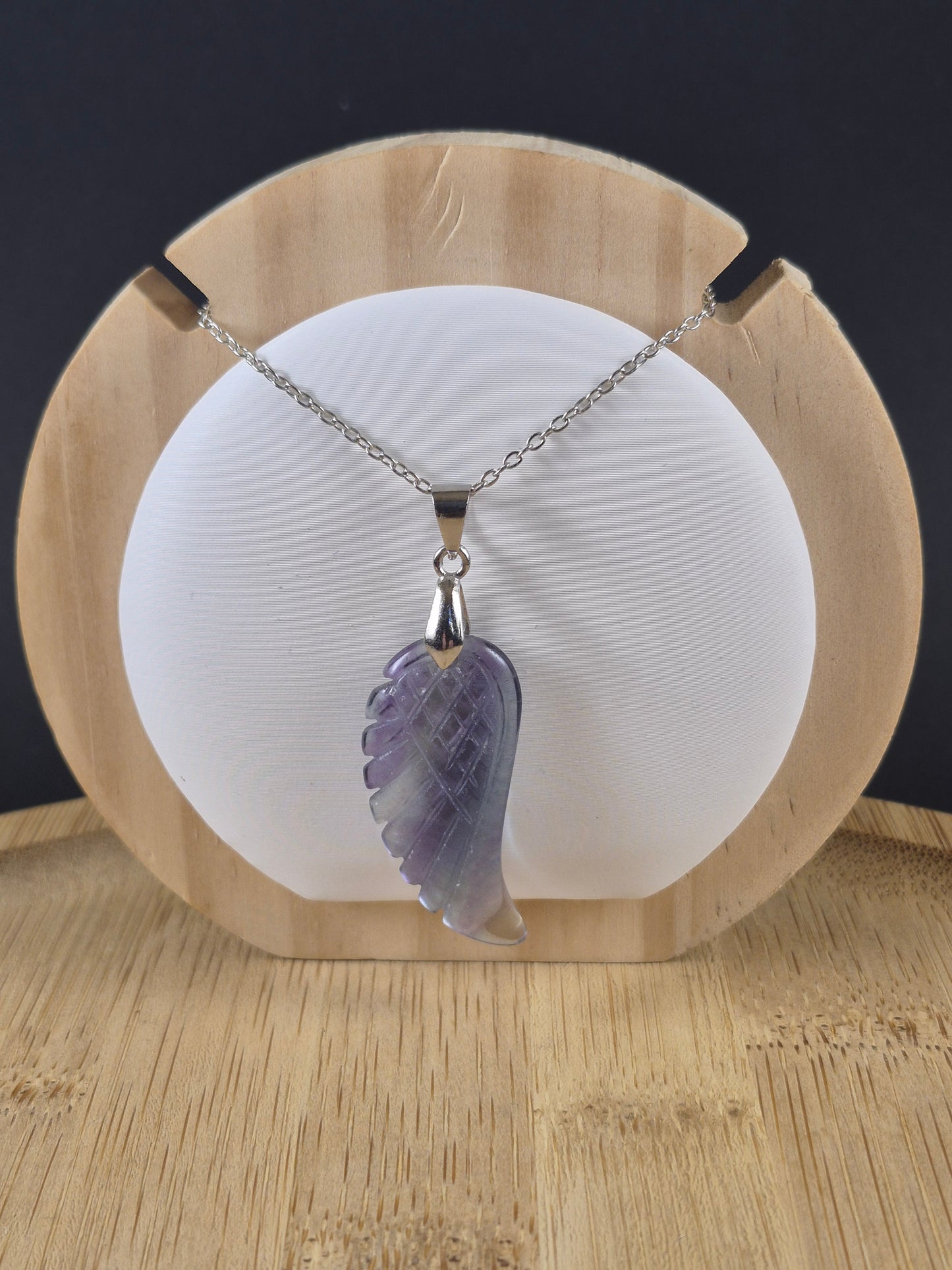 Pendentif aile en Fluorine multicolore