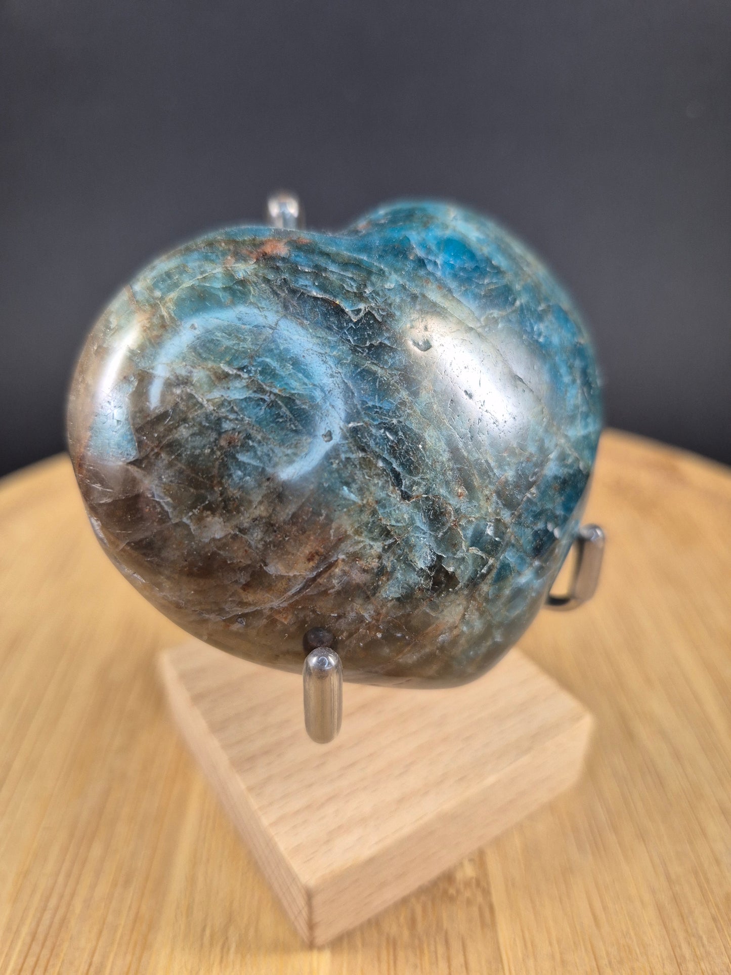 Coeur en Apatite bleue