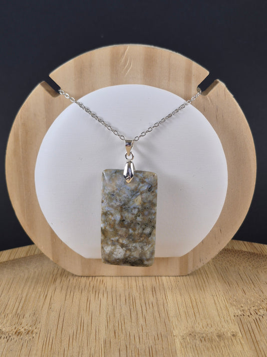Pendentif rectangulaire en Jaspe Océan