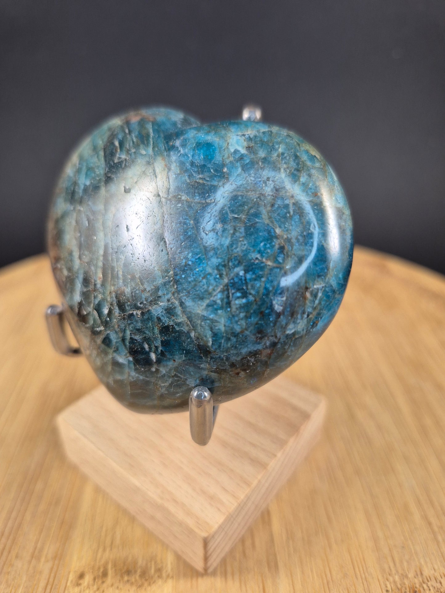 Coeur en Apatite bleue