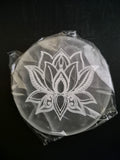 Plaque de dynamisation en Sélénite et Fleur de lotus