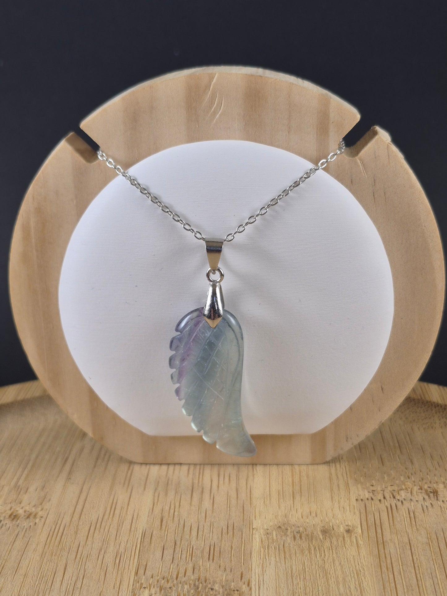 Pendentif aile en Fluorine multicolore